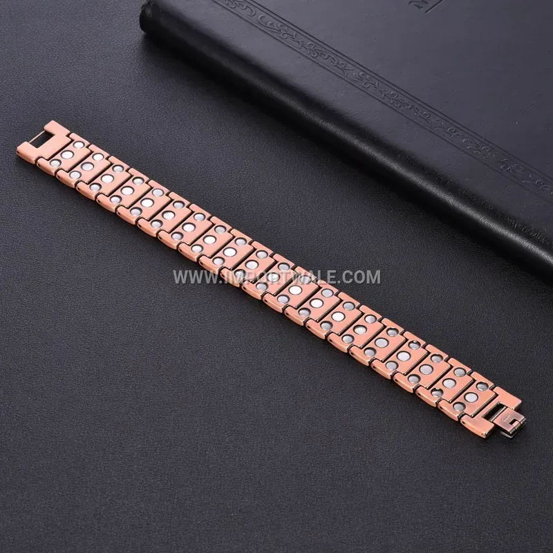 Adjustable Pure Red Copper Magnetic Link Bracelet