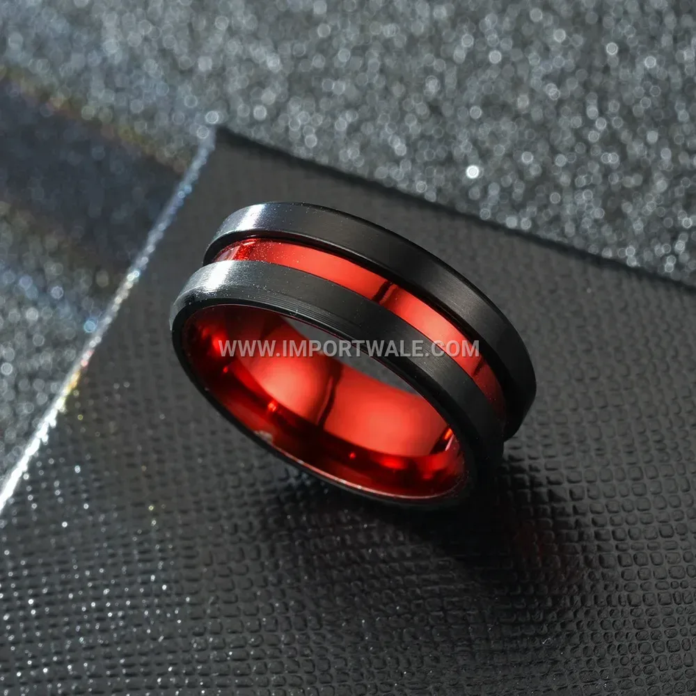 Two Tone Stainless Steel Casual Statement Ring