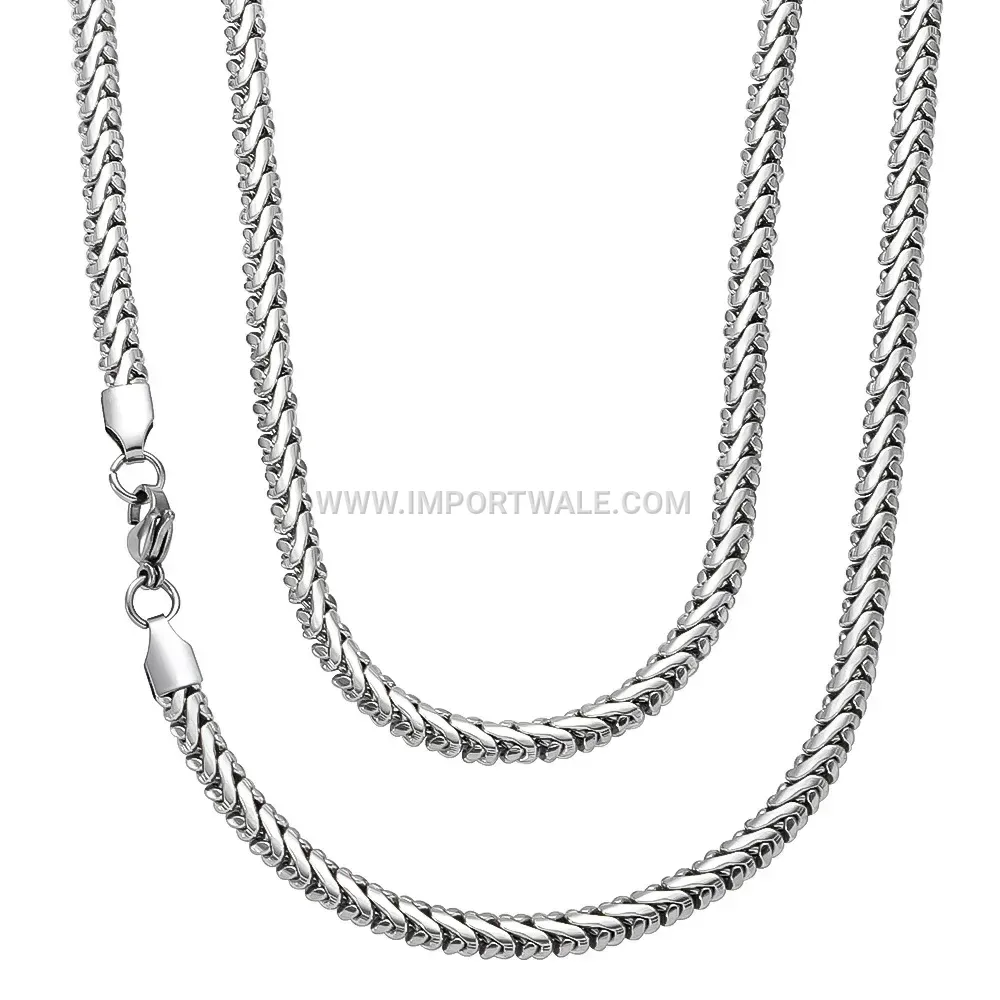 Stainless Steel Cross Pendant Necklace with Braided Rope Chain