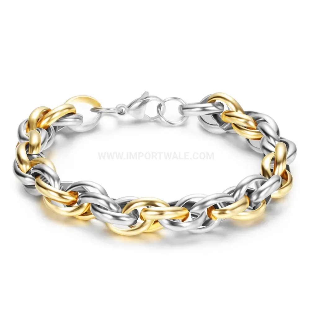 Men's Bold Twist Chain Stainless Steel Bracelet