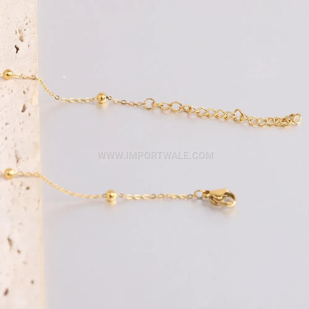 Minimalist Stainless Steel O-Chain Necklace with Bead Accent