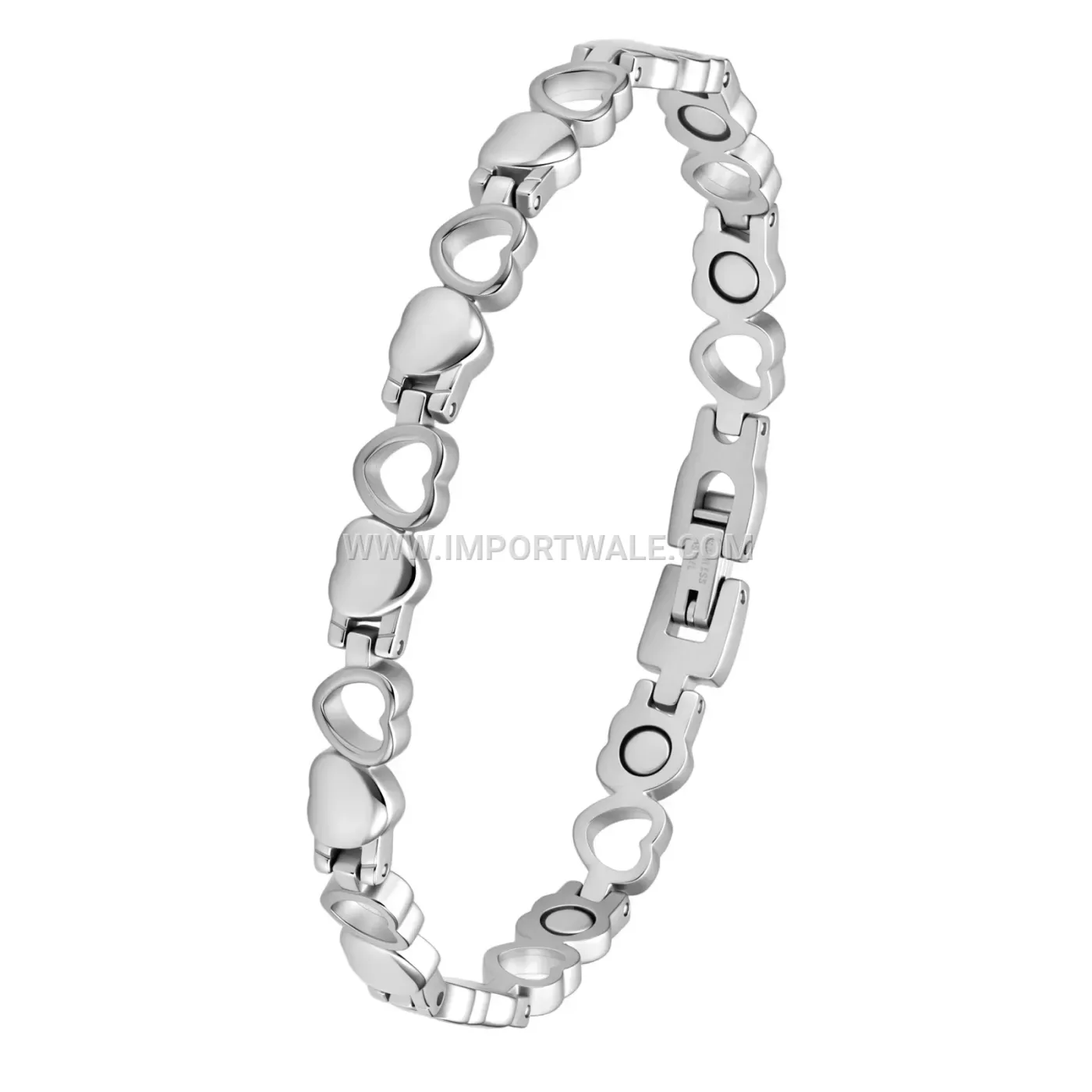Women's 18k Gold Plated Pure Titanium Magnetic Heart Bracelet