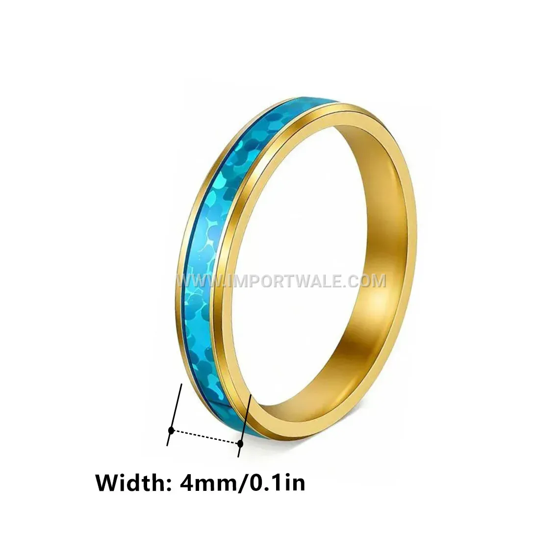 Spinning Stainless Steel Opal Band Ring