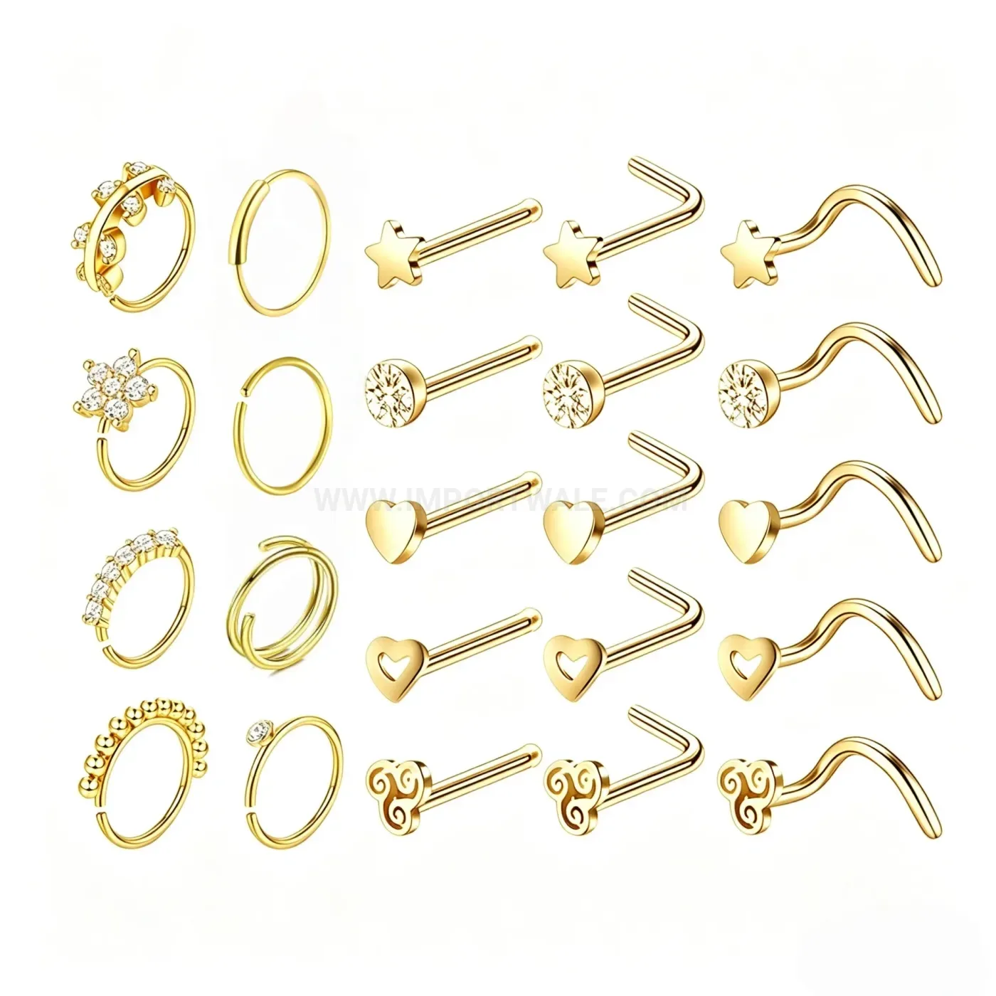 Premium Stainless Steel Geometric Open Nose Ring Piercing Jewelry