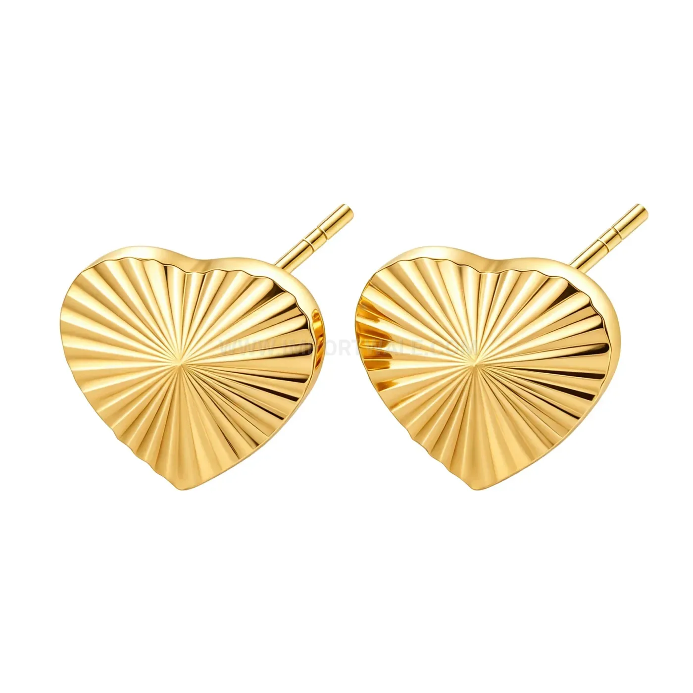 Textured Heart Stainless Steel Stud Earrings