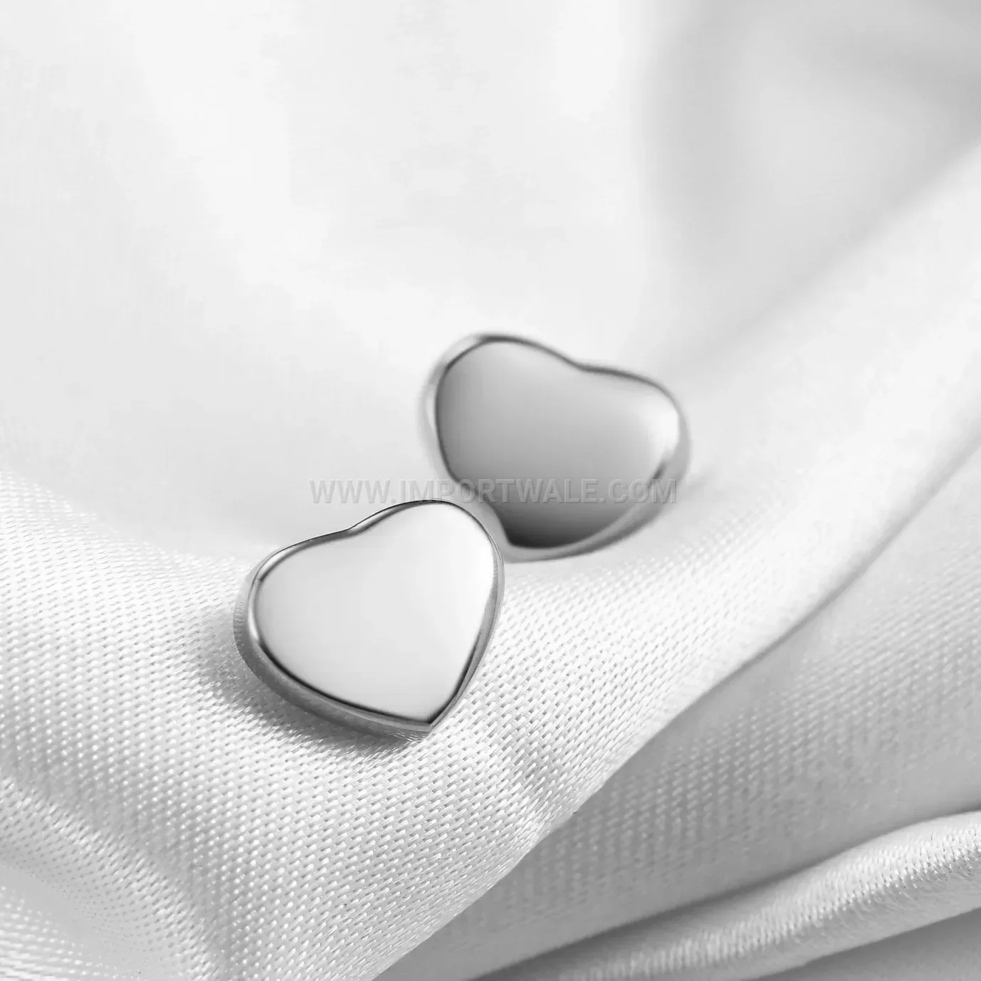 Minimalist Stainless Steel Heart Stud Earrings
