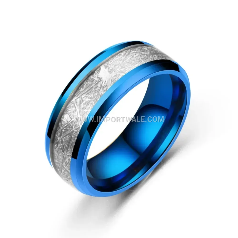 Textured Silk Pattern Stainless Steel Band Ring