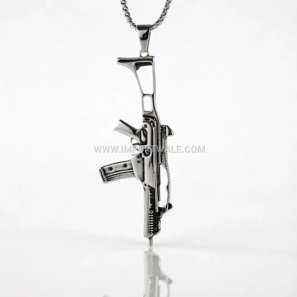 Punk Style Stainless Steel Submachine Gun Pendant