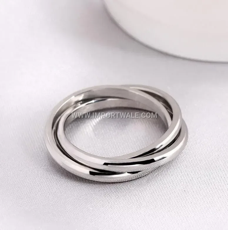 Interlocking Three Band Stainless Steel Rolling Ring