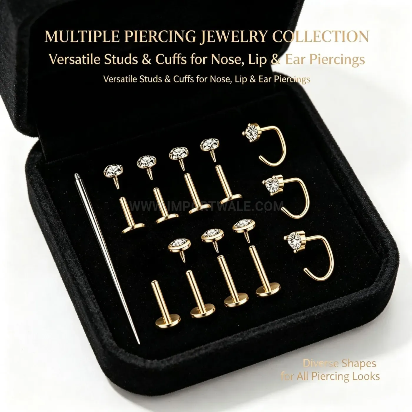 Classic Internally Threaded Flat Back Stainless Steel Body Piercing Set