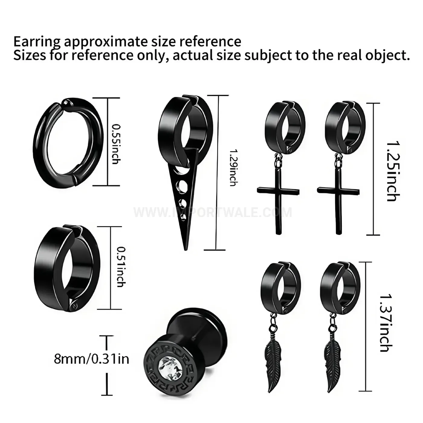 Designer Punk Cone Stainless Steel Dangle Piercing Earrings