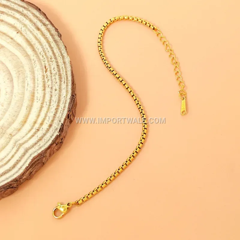 Minimalist 18k Gold Plated Stainless Steel Snake Chain Bracelet