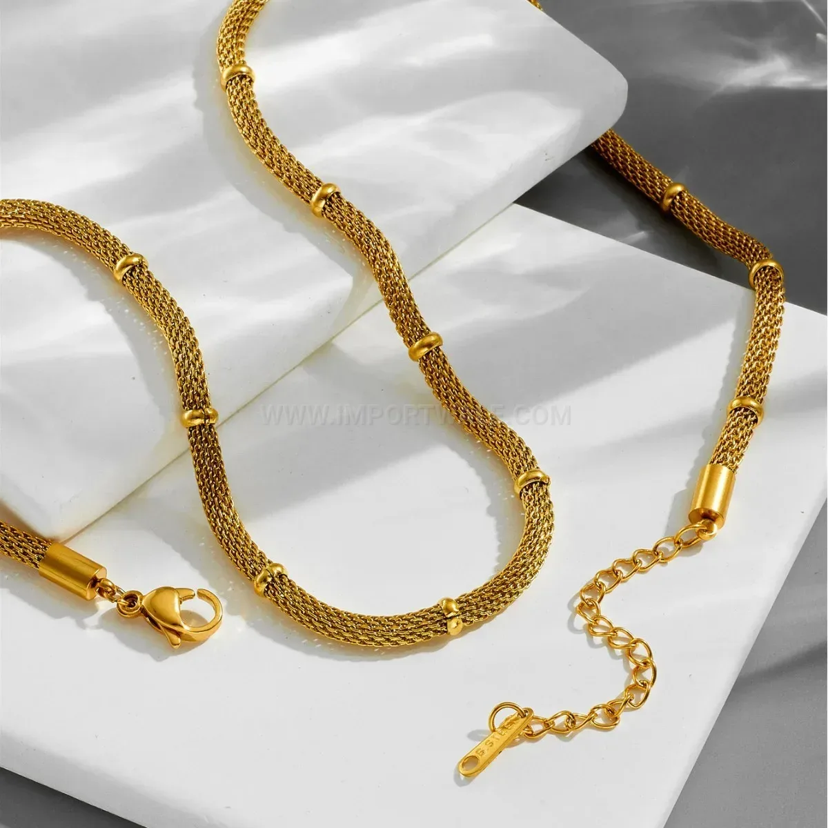 Chunky Polka Dot Link Gold Plated Bracelet