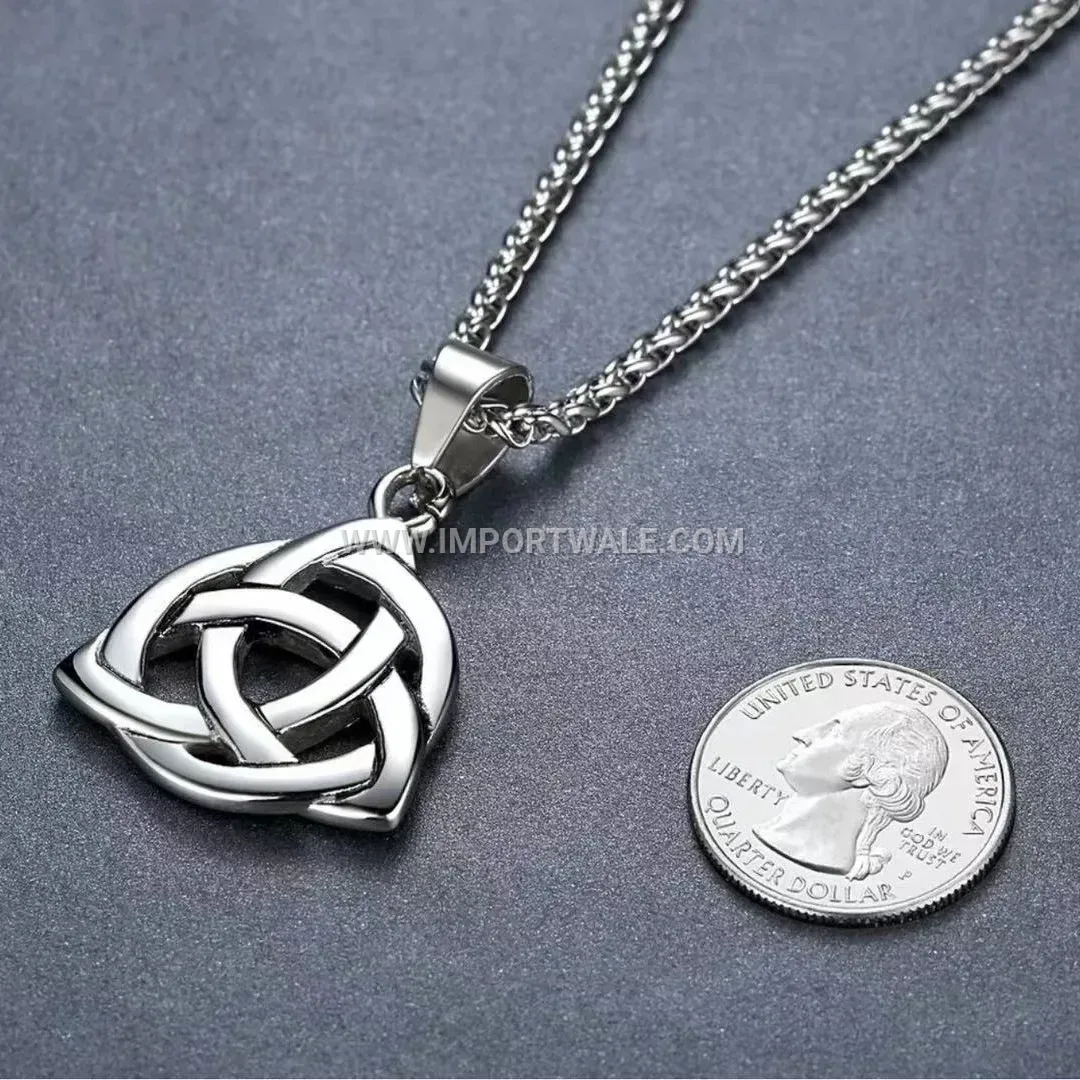 Men's Vintage Stainless Steel Triangular Ring Pendant