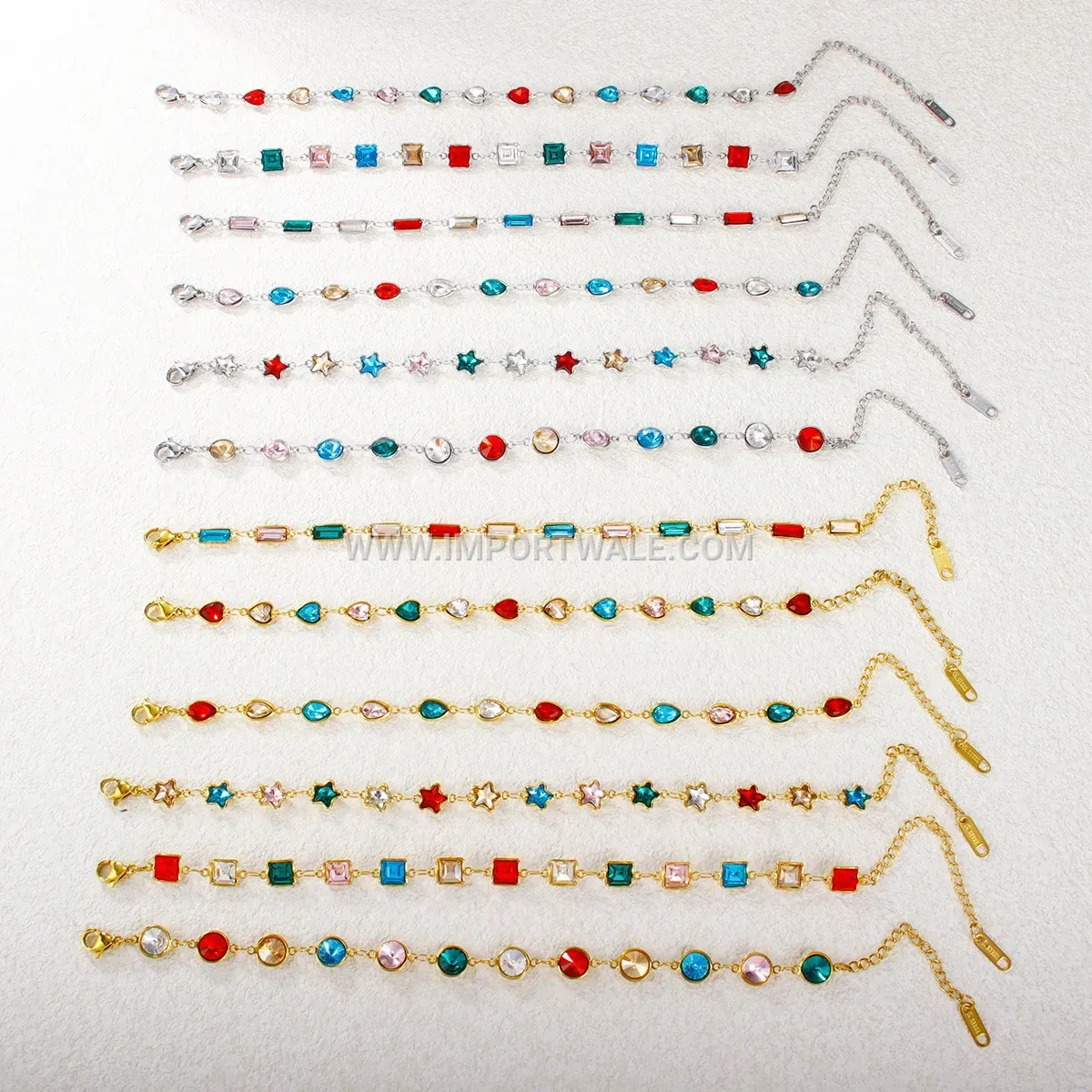Candy Color Heart Necklace Bracelet and Earrings Jewelry Set