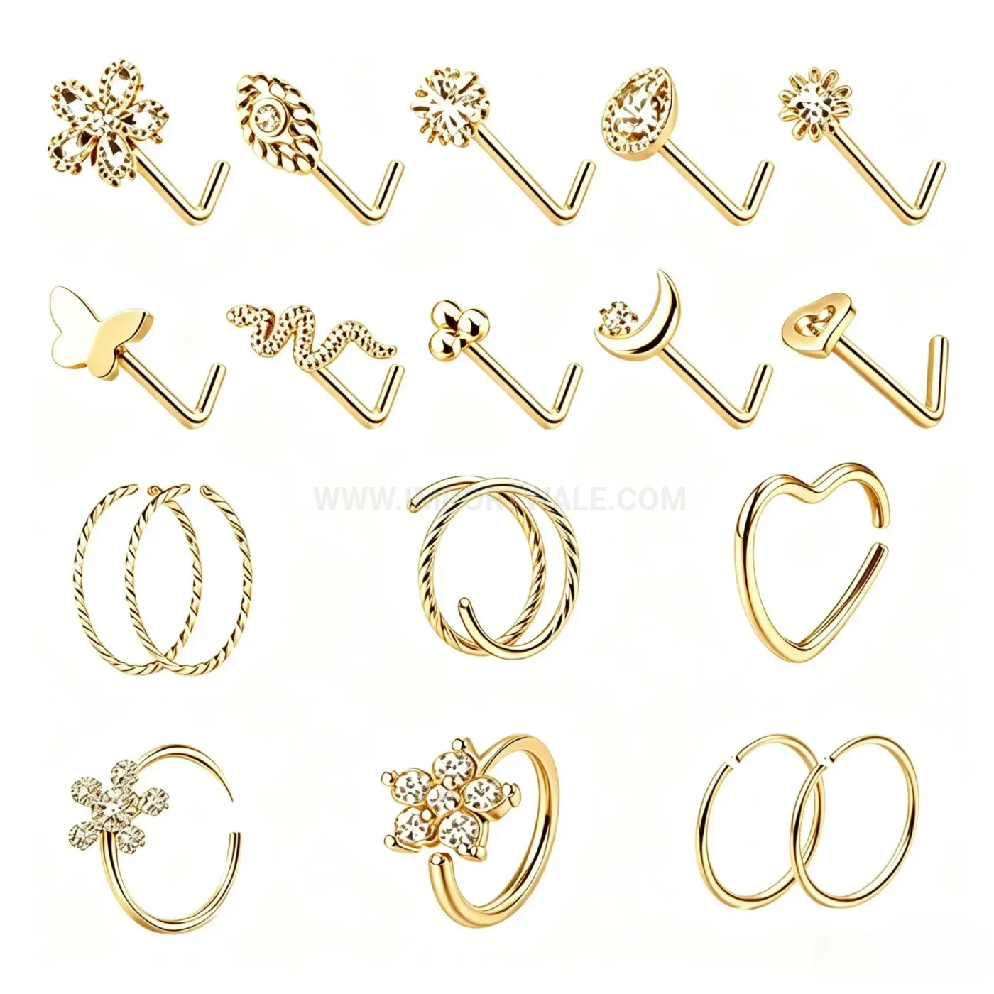 Stylish Minimalist Stainless Steel Floral Snake Body Piercing Stud