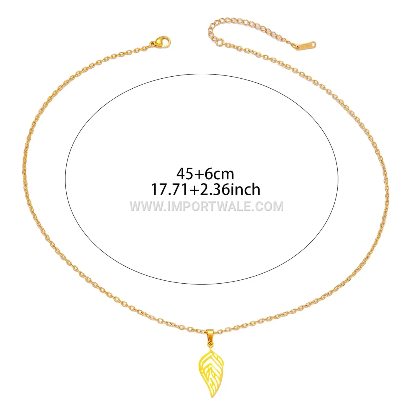 Dainty Leaf Carved Stainless Steel Clavicle Pendant Necklace
