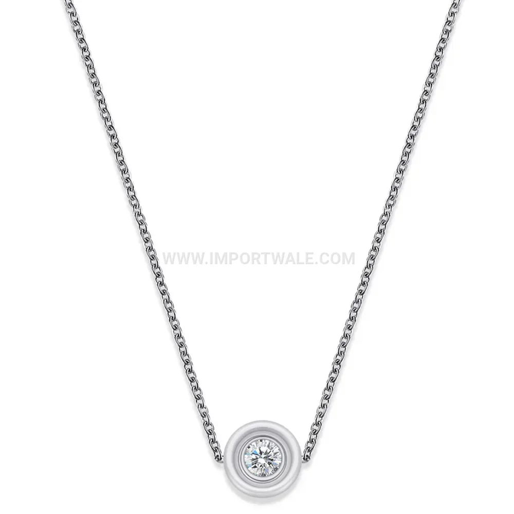 Ceramic and Zirconia Stainless Steel Circular Layered Necklace