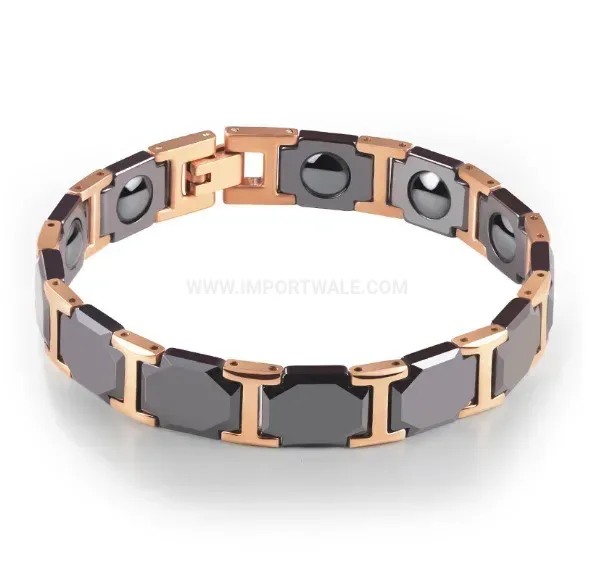 Titanium and Ceramic Bio Magnetic Therapy Link Bracelet
