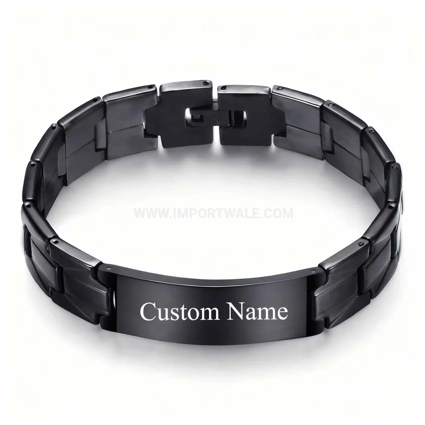 Unisex Minimalist Stainless Steel Engravable ID Link Bracelet