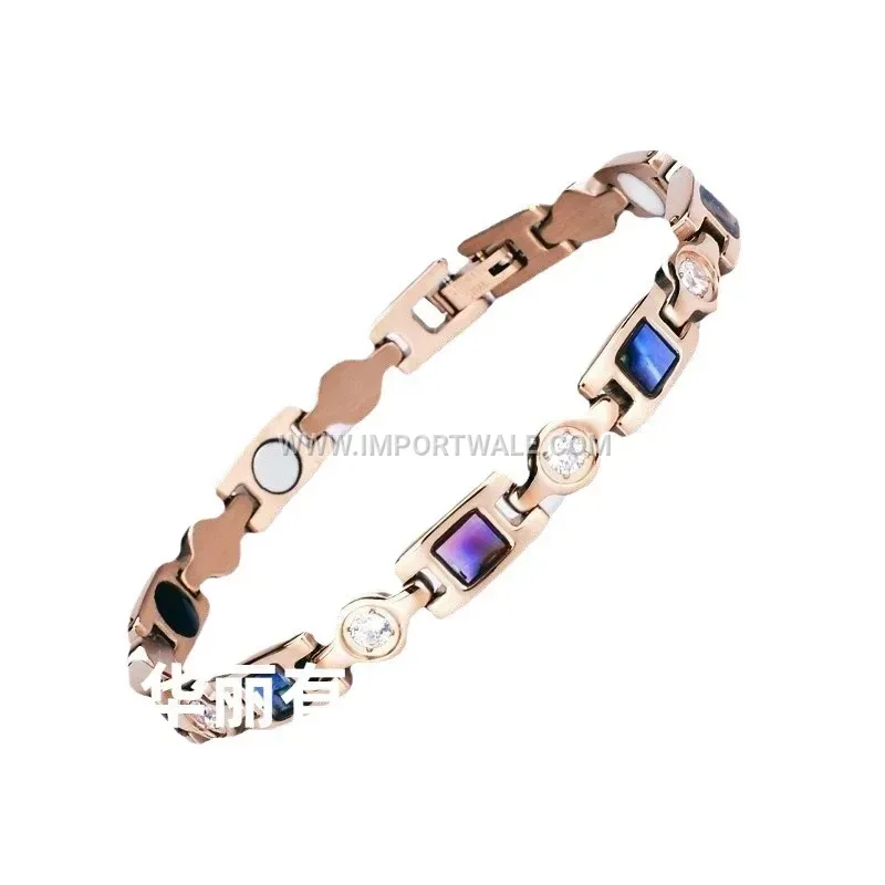 Minimalist U Shape Shell Accent Titanium Steel Bracelet
