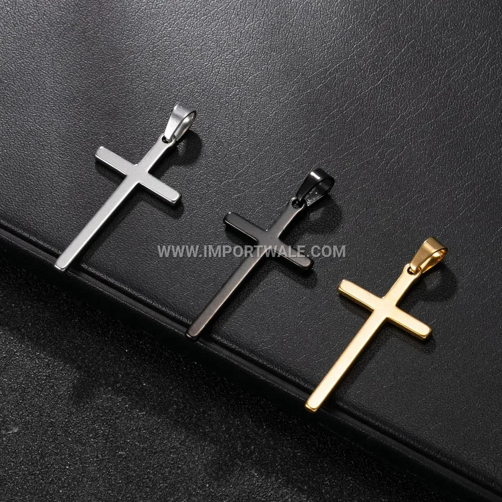 Classic Plated Stainless Steel Cross Pendant
