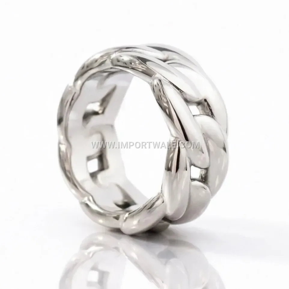 Vintage Inspired Stainless Steel Chain Link Ring