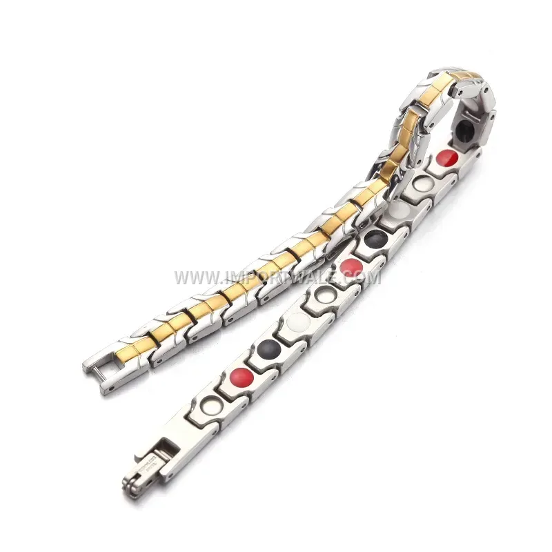 Minimalist Geometric Titanium Steel Magnetic Energy Chain Bracelet