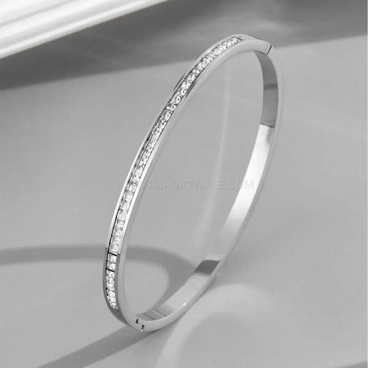 Modern Titanium Steel Mother of Pearl Bangle