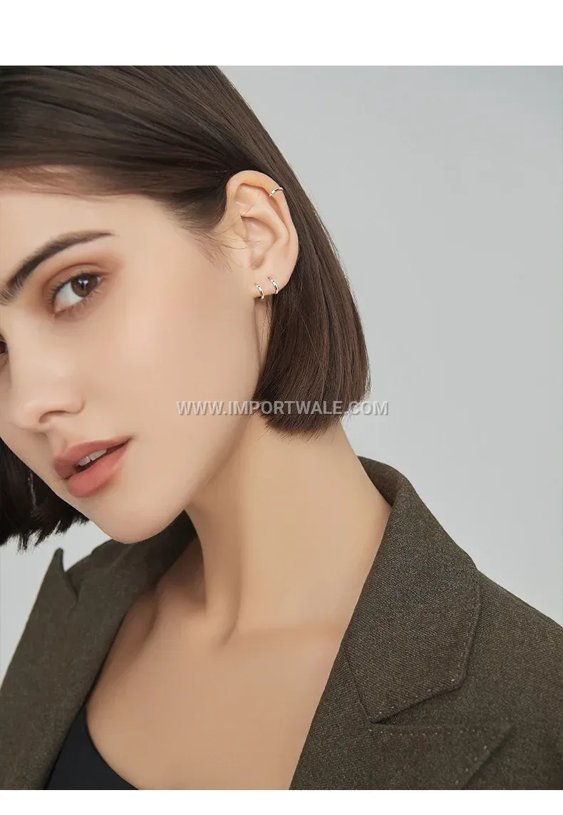 Classic Stainless Steel 18K Gold Plated Hoop Earrings