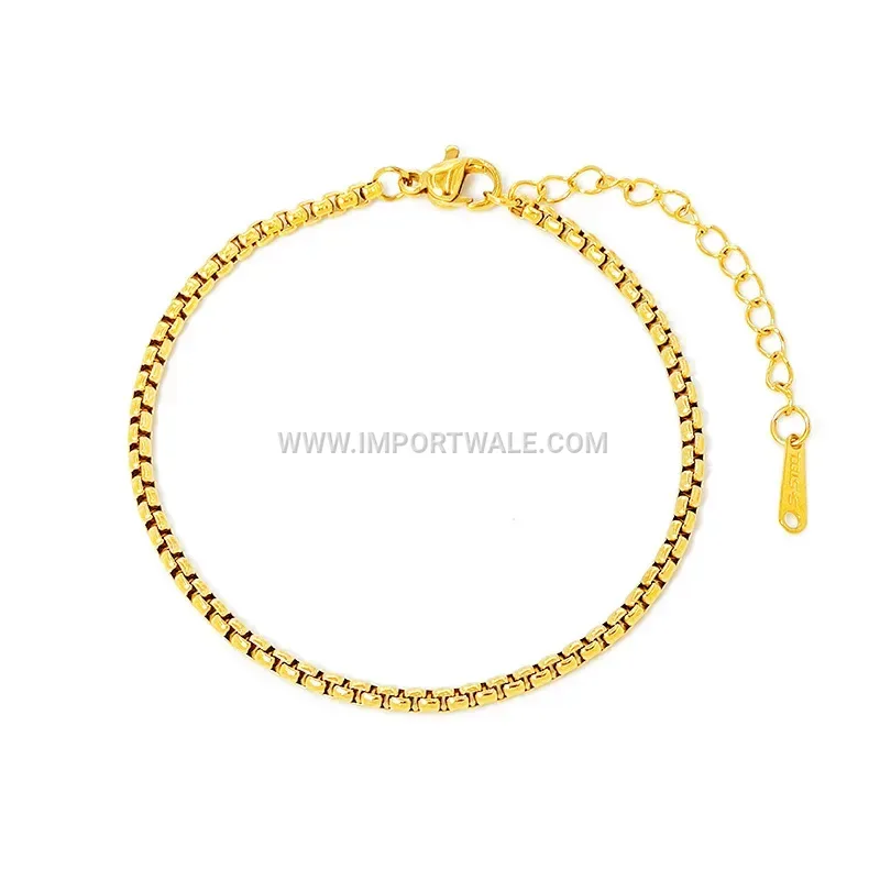 Minimalist 18k Gold Plated Stainless Steel Snake Chain Bracelet