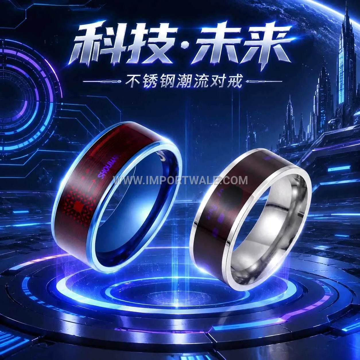 Geometric Stainless Steel NFC Smart Band