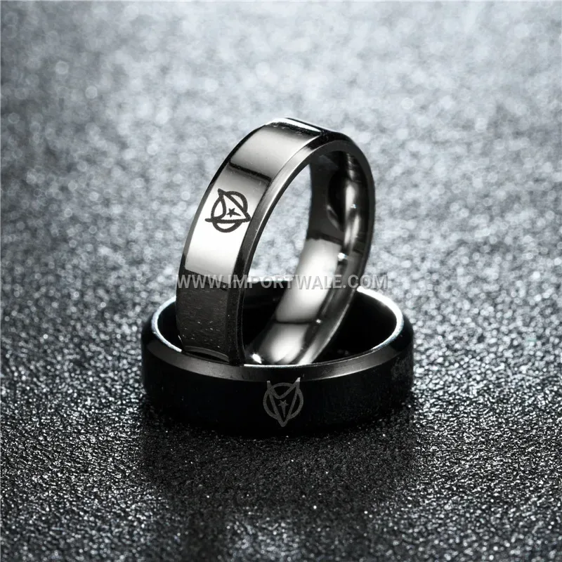Beveled Edge Stainless Steel Minimalist Band Ring