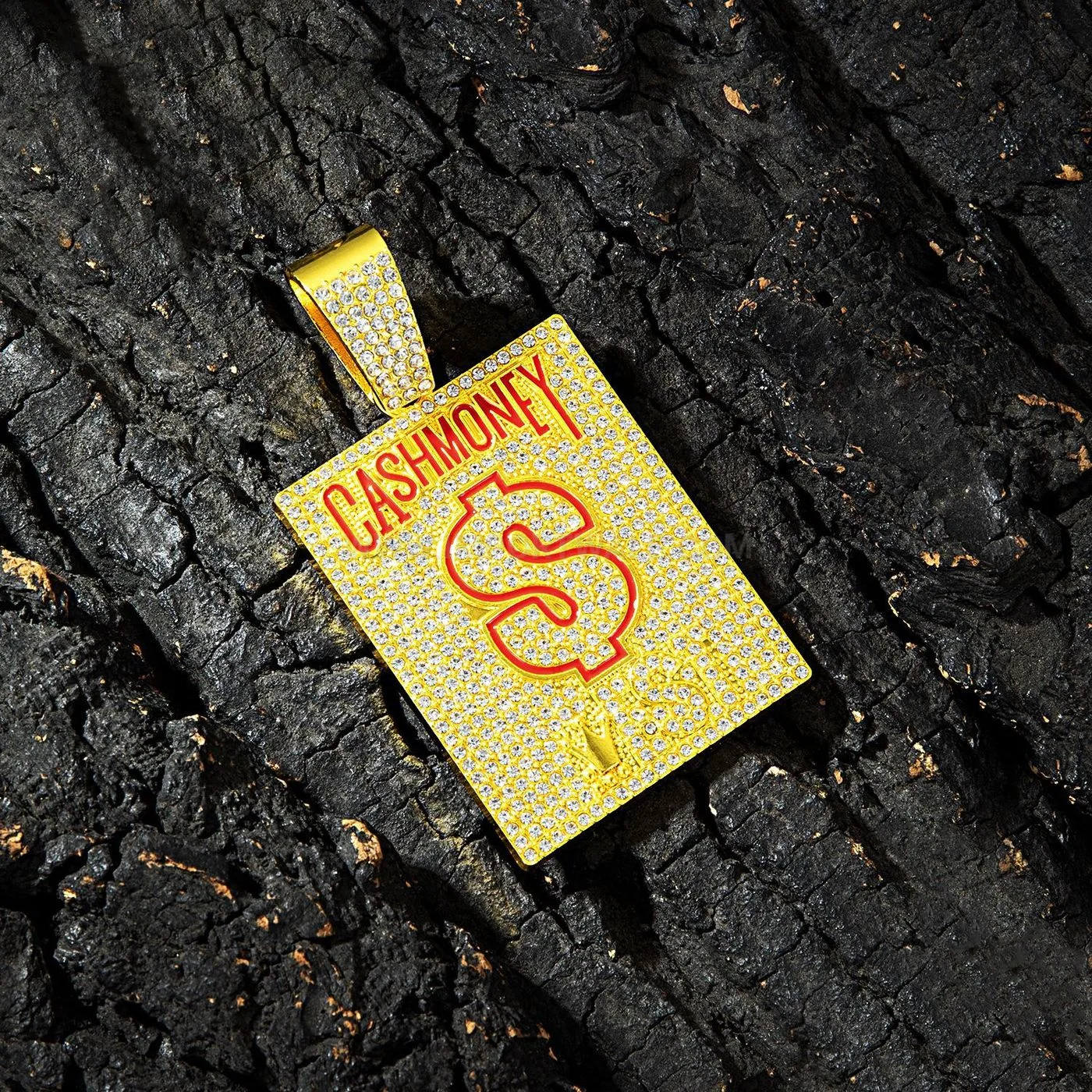 Zinc Alloy Cash Money Symbol Square Hip Hop Pendant