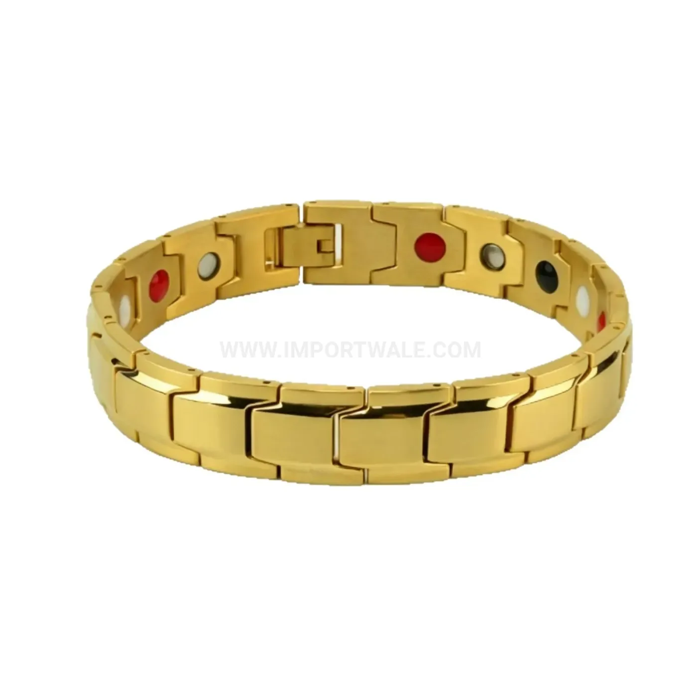 Elegant Couples Bio Magnetic Stainless Steel Link Bracelet with 4-in-1 Elements