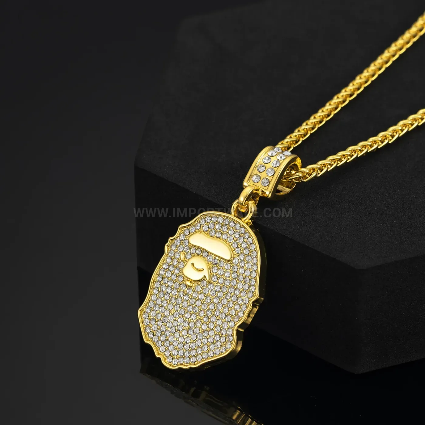 Iced Out Ape Head Hip Hop Pendant
