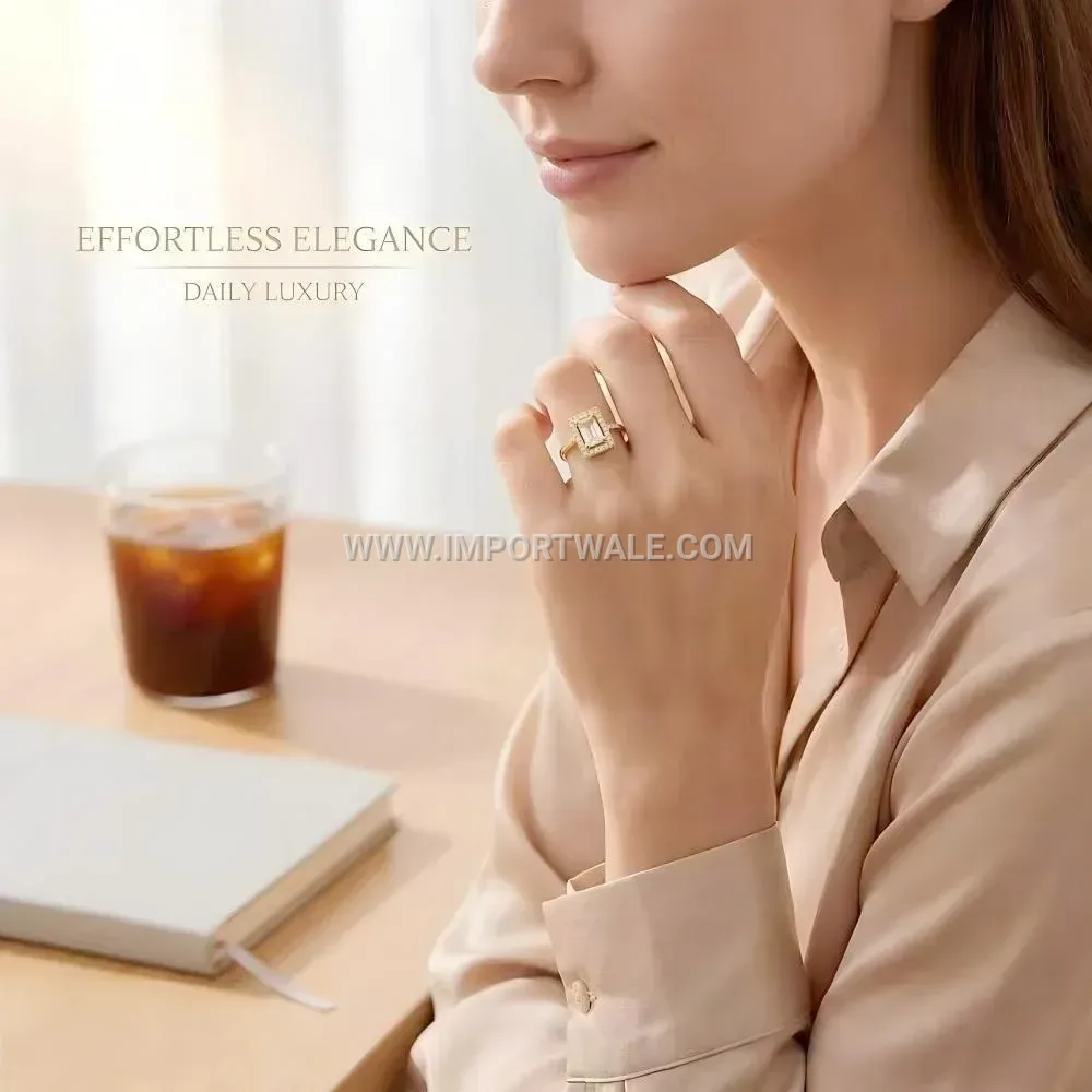 Pavé Zircon Open Stainless Steel Ring