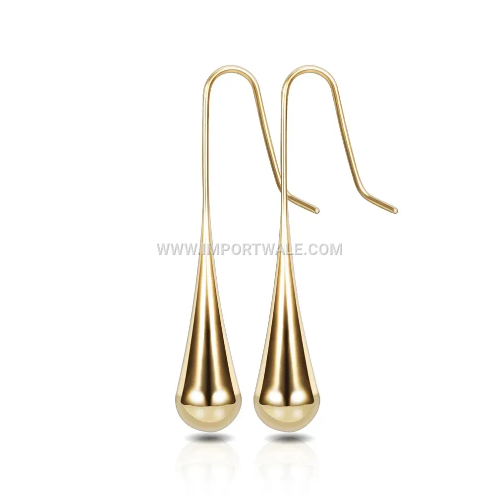 Sleek Teardrop Stainless Steel Stud Earrings