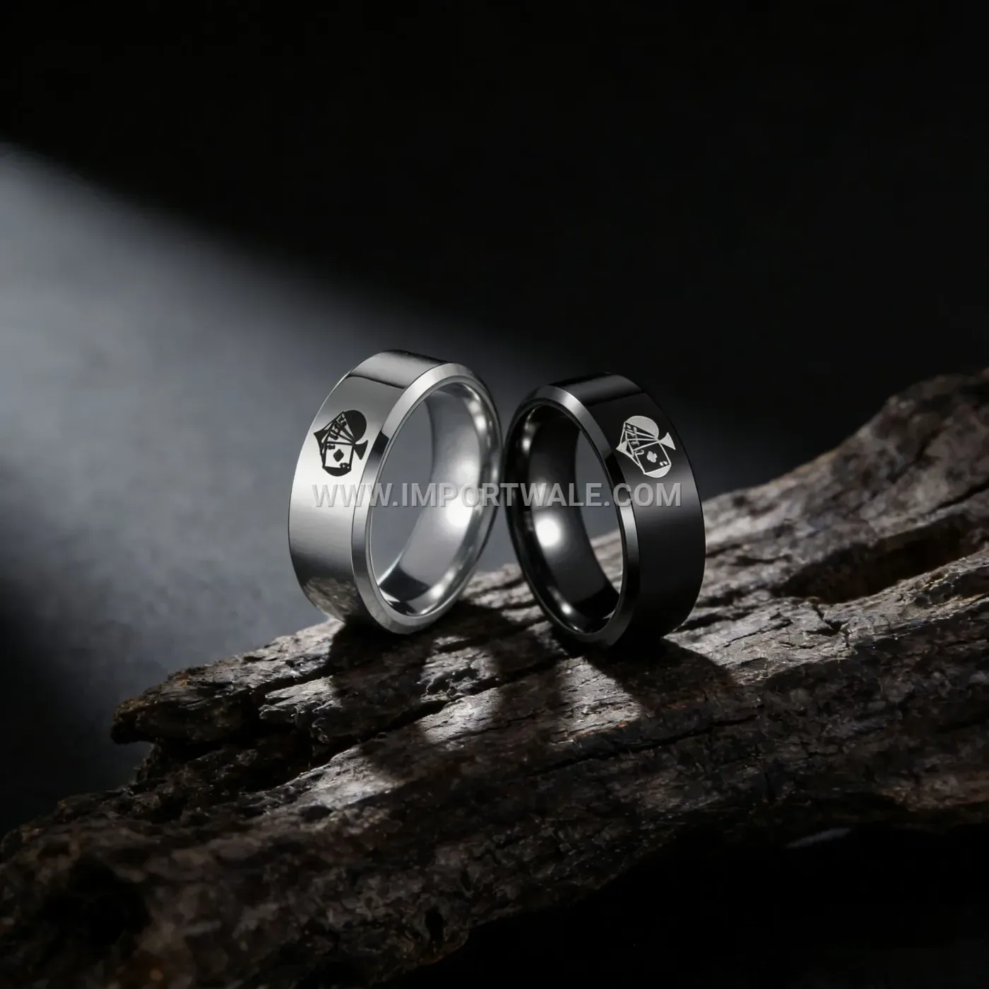 Playing Cards Ace Motif Stainless Steel Ring