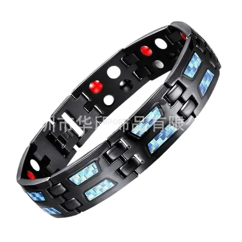 Stylish Men Carbon Fiber Titanium Steel Bio Bracelet