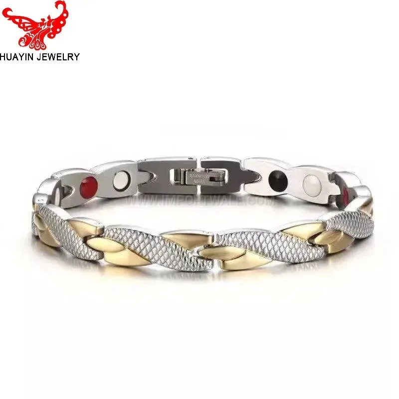 Fashion Dragon Pattern Titanium Steel Four In One Magnetic Bracelet