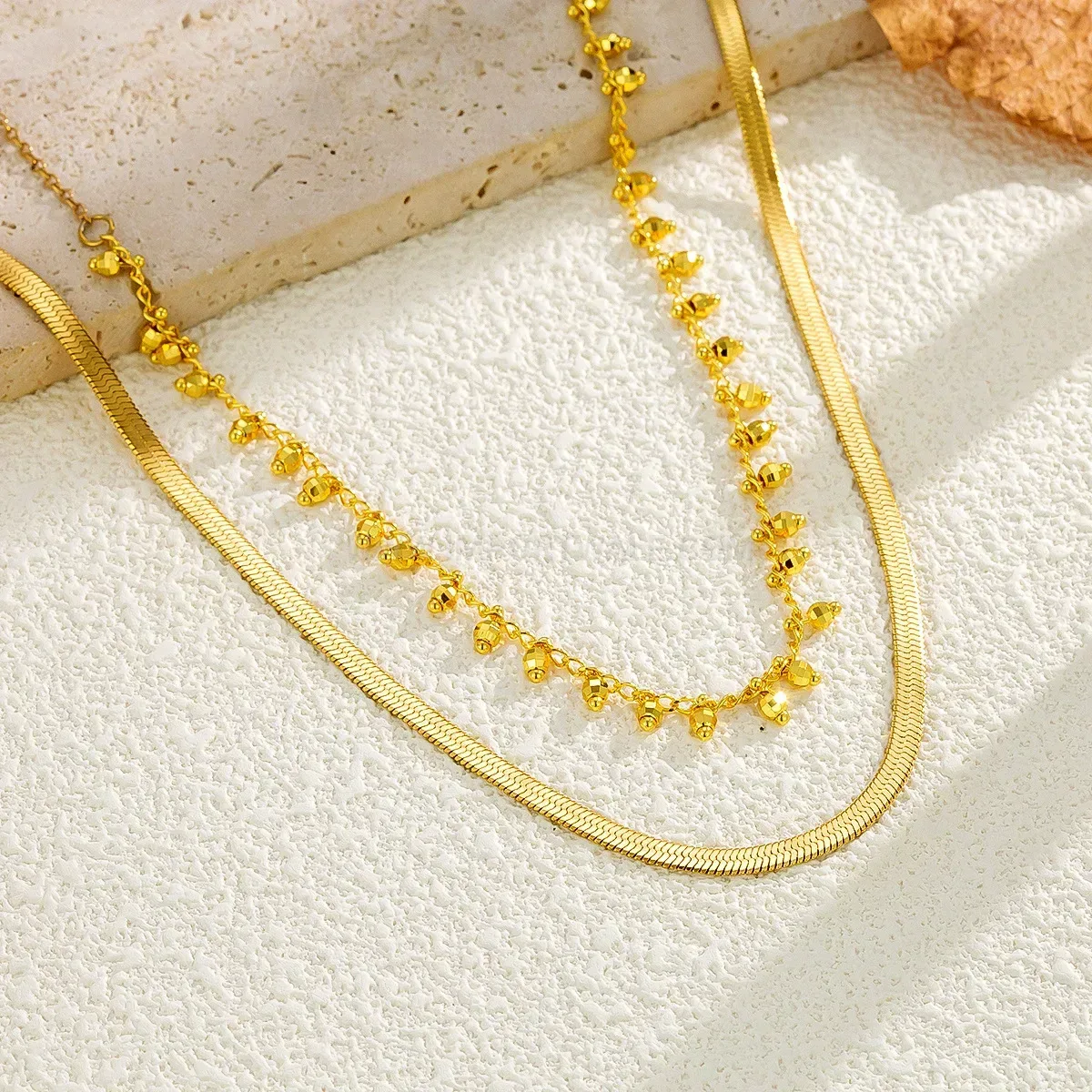 Spherical Spliced Gourd Tassel Pendant Chain Necklace