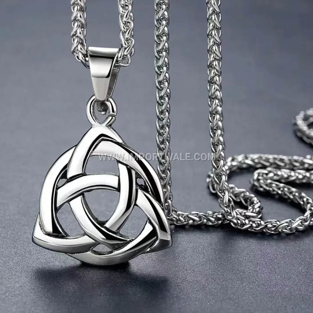 Men's Vintage Stainless Steel Triangular Ring Pendant