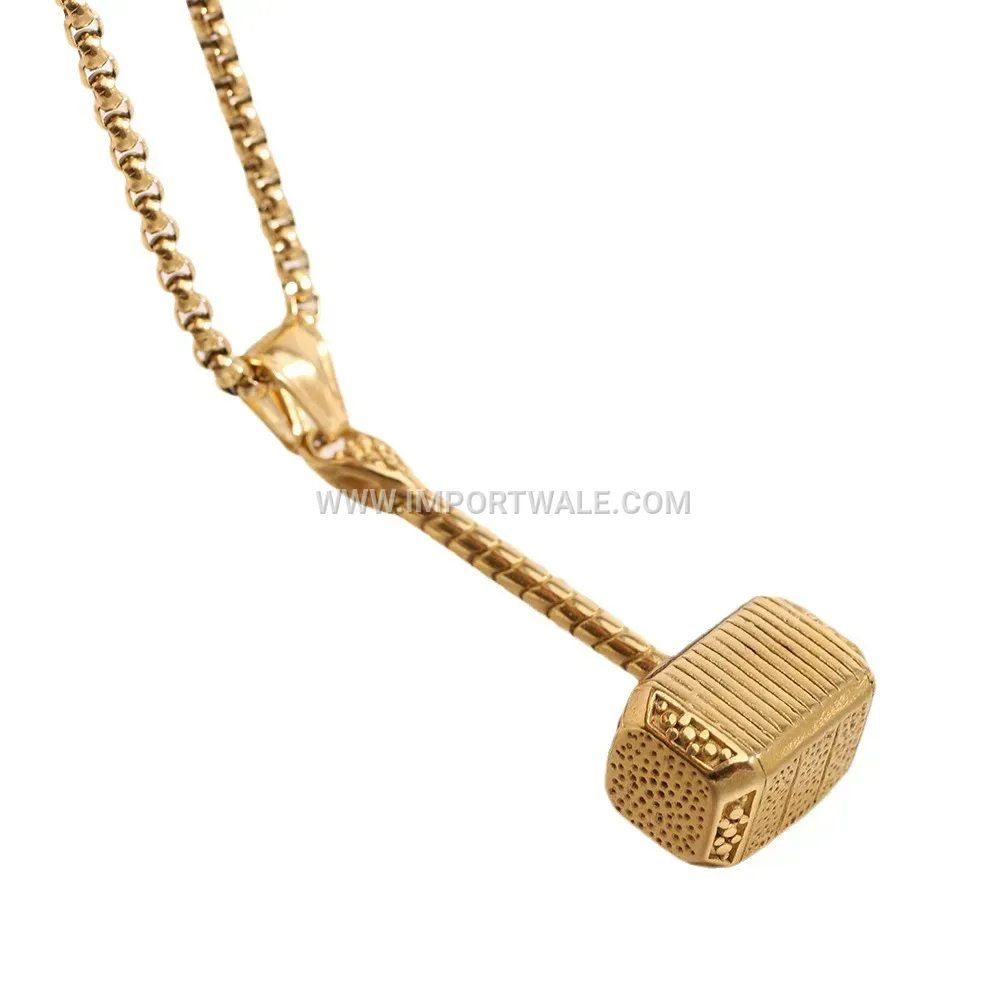 Men's Stainless Steel Thor Hammer Pendant Necklace