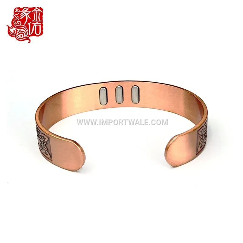 Celtic Lotus Tree Of Life Copper Magnetic Open Cuff