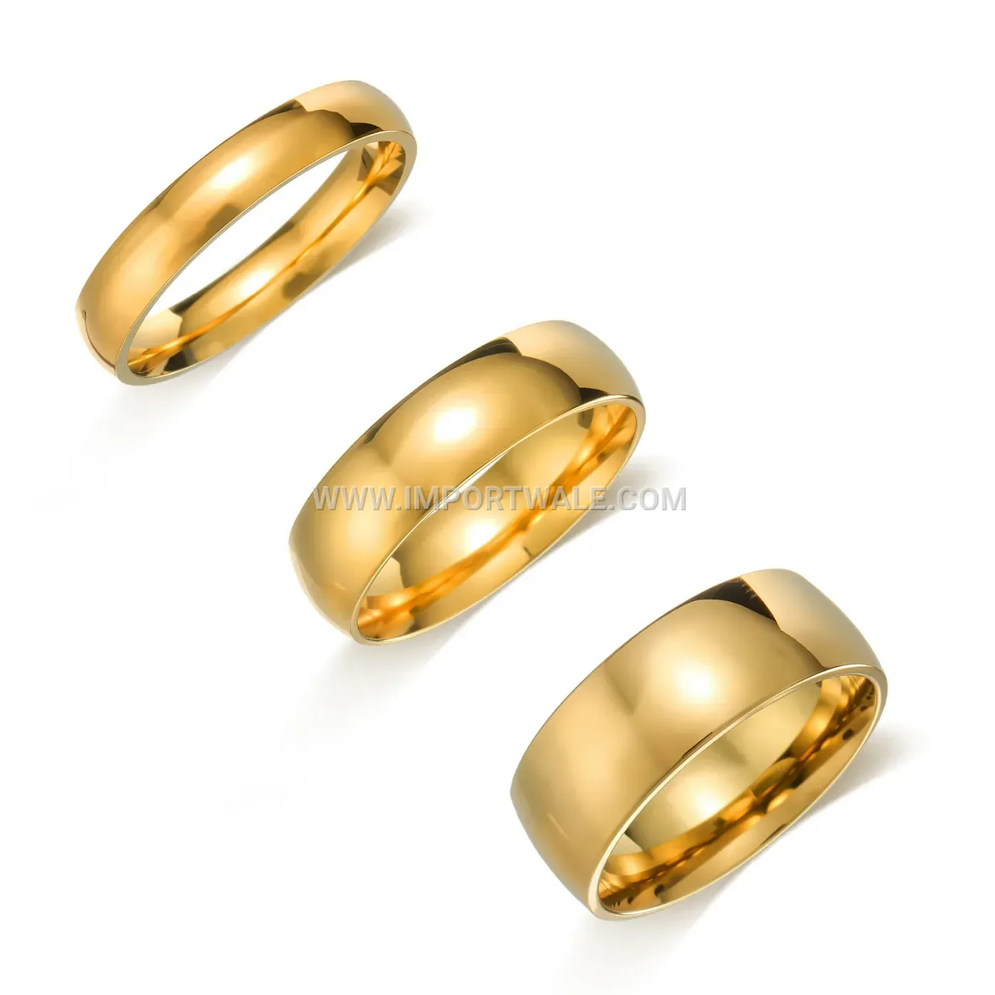 Polished Curved Stainless Steel Band Ring