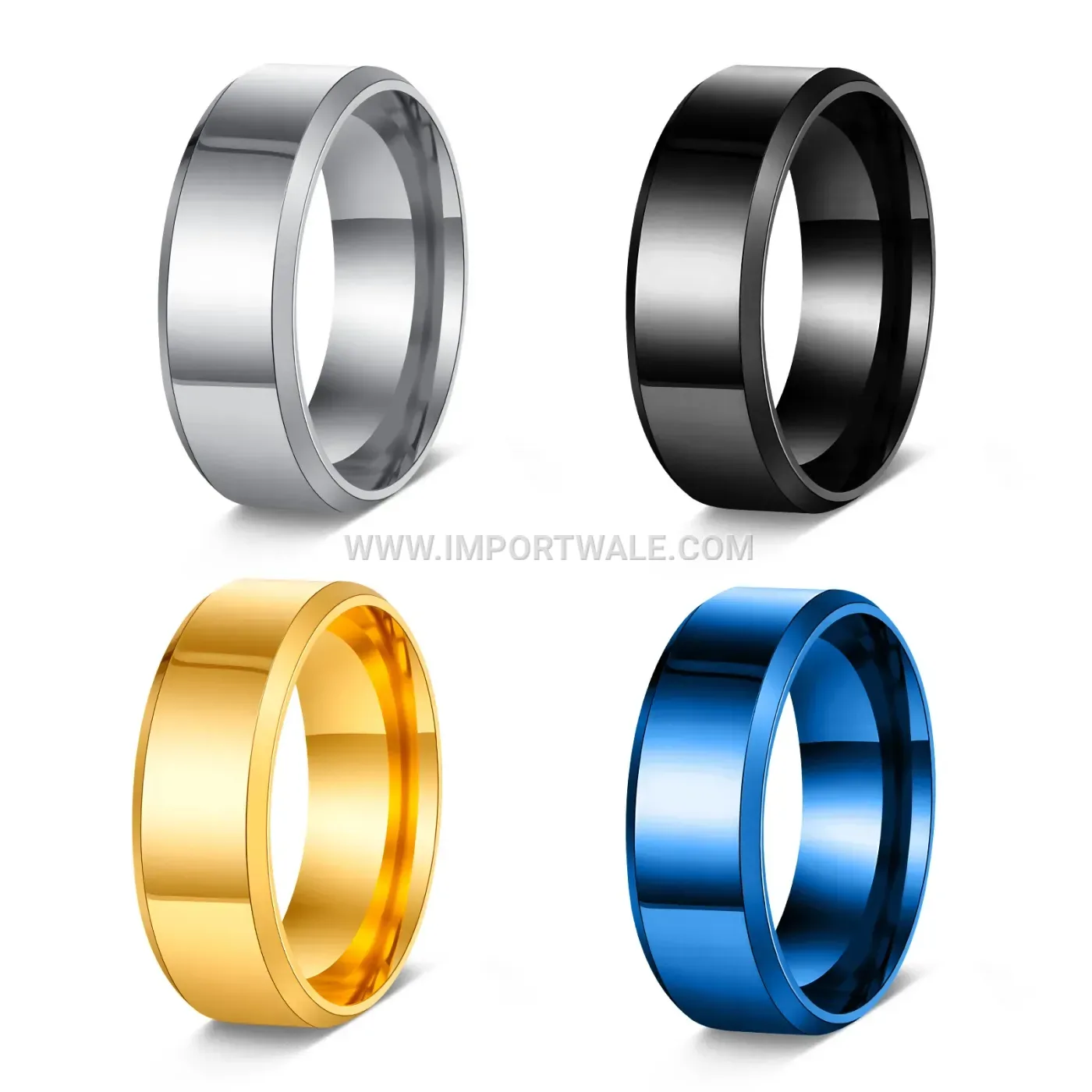 Polished 8mm Stainless Steel Band Ring