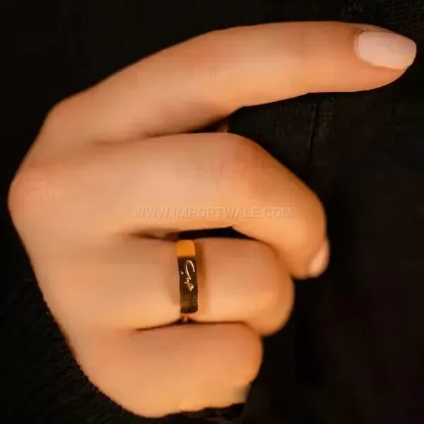 Modern Stainless Steel Arabic Scripture Bar Ring