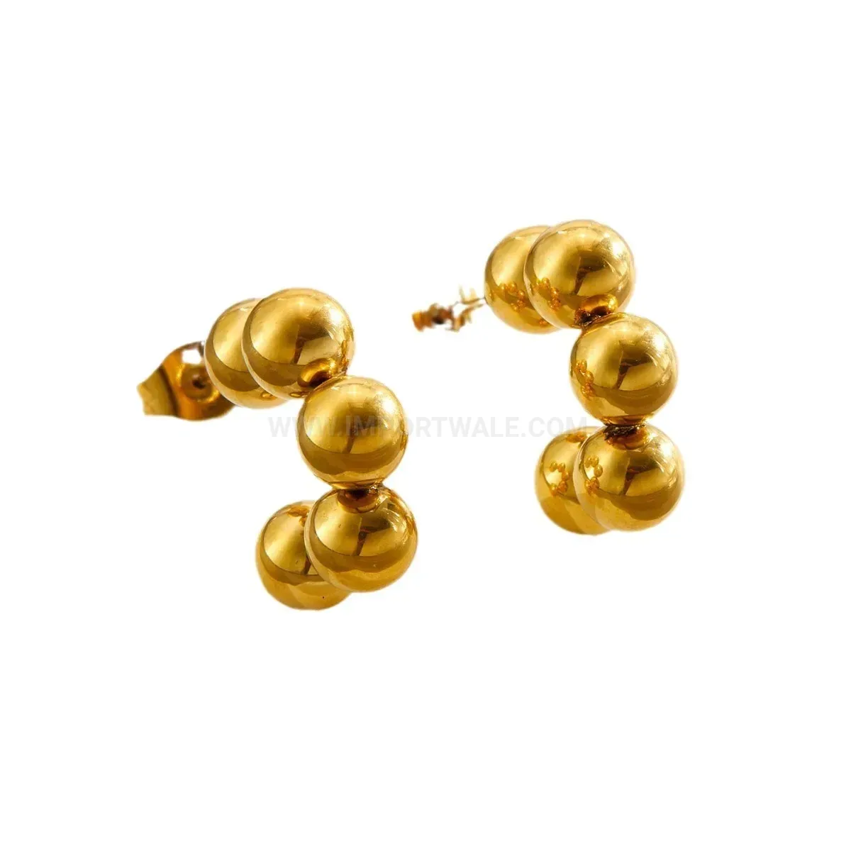 Sleek Titanium Steel Ball Drop Earrings