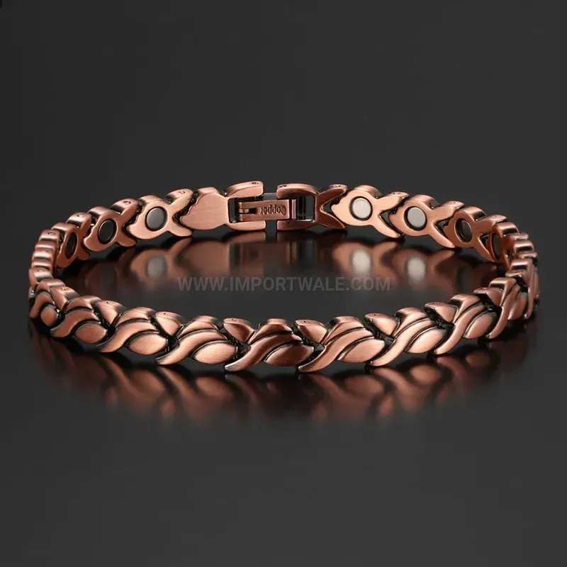 Bold Minimalist Pure Copper Swallow Charm Magnetic Bracelet